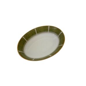 Noritake Eroica 2041 Oval Serving Platter Green Gold Floral Fine China Japan